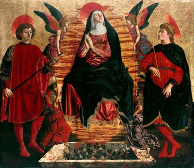 聖者ジュリアンとミニアスとの聖母の仮定、1449-1450 作： Andrea del Castagno