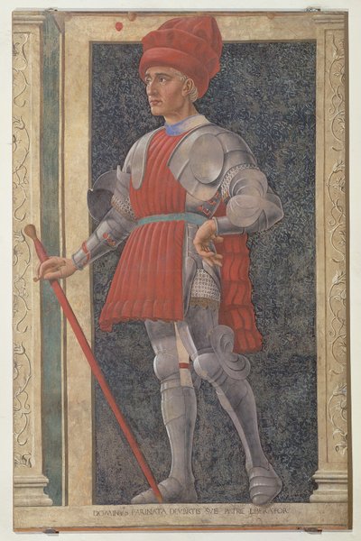 有名な男性と女性のヴィラカルドゥッチシリーズのファリナータデリウベルティ（d.1264）、c.1450（詳細は28492を参照） 作： Andrea del Castagno