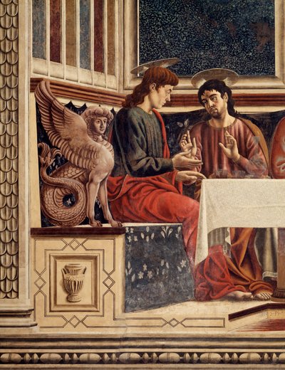最後の晩餐、フィリップとマシューの詳細（フレスコ画 作： Andrea del Castagno