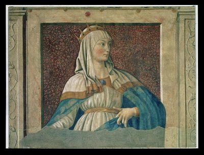 有名な男性と女性のヴィラカルドゥッチシリーズのエスター女王、1450年頃 作： Andrea del Castagno