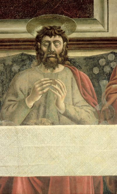 最後の晩餐、聖ジェームズ大帝の詳細、1447年のフレスコ画詳細85172 作： Andrea del Castagno
