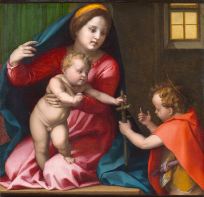 洗礼者聖ヨハネと聖母子、1528年頃（パネルに油彩） 作： Andrea del Sarto