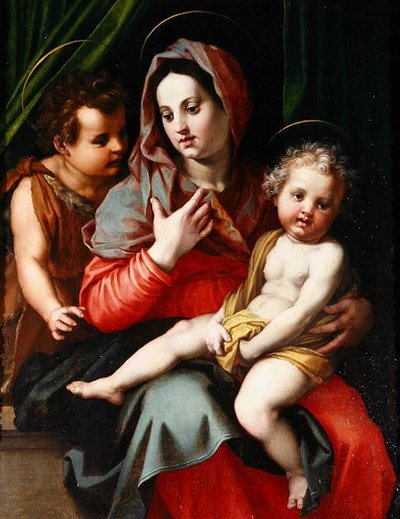 聖ヨハネのいる聖母子像（油彩・パネル 作： Andrea del Sarto