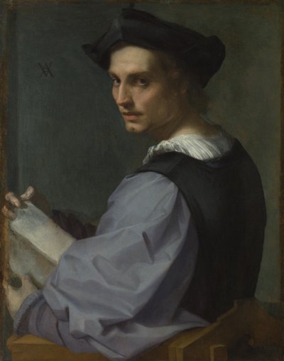若い男の肖像、ca 1518 作： Andrea del Sarto