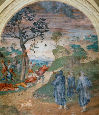 S.フィリッポベニッツィが冒涜者を罰する、1509-1510 作： Andrea del Sarto