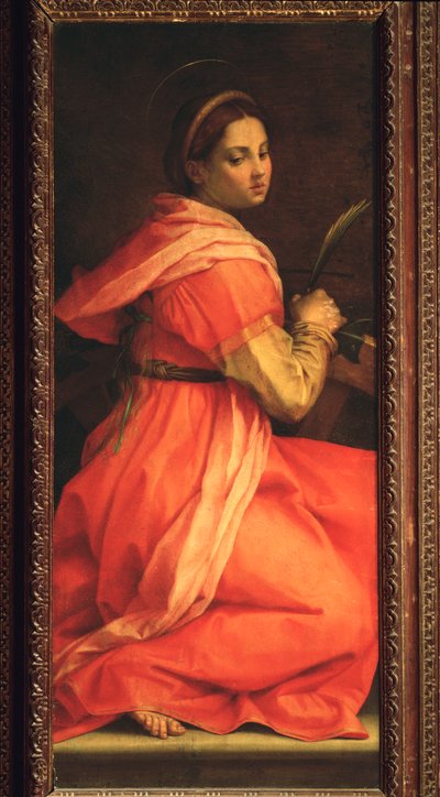 アレクサンドリアの聖カタリナ「聖アグネスの祭壇画」（絵画、1525-1528年 作： Andrea del Sarto
