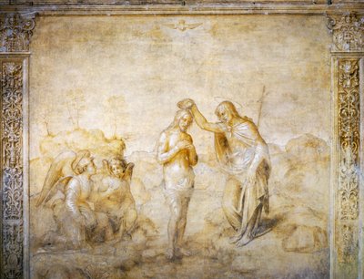 聖ヨハネがイエスにバプテスマを施す 作： Andrea del Sarto