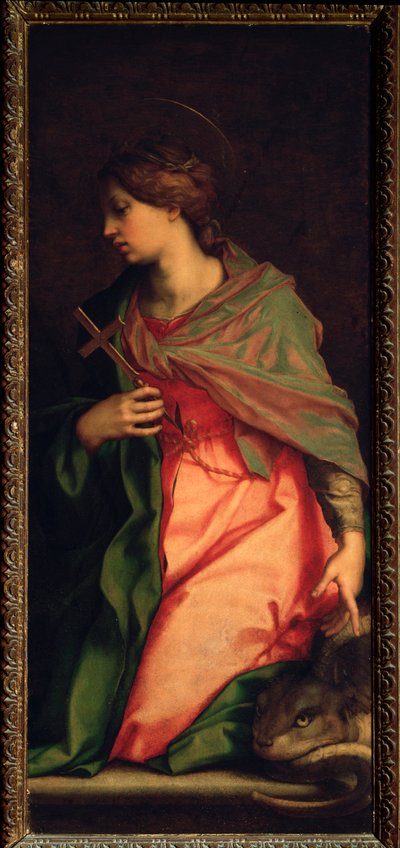 アンティオキアの聖マルガリータ、聖アグネスの祭壇画 (絵画、1525-1528年) 作： Andrea del Sarto