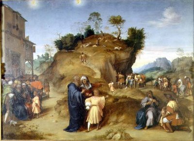 聖ヨセフの幼年期の情景」（油彩・パネル） 作： Andrea del Sarto
