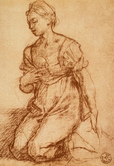 女性の研究;アンドレア・デル・サルトの絵。内閣描画と版画、ウフィツィ美術館、フィレンツェ 作： Andrea del Sarto