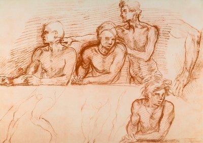 アンドレア・デル・サルトが描いたサン・サルヴィの最後の晩餐の使徒たちの研究。内閣描画と版画、ウフィツィ美術館、フィレンツェ 作： Andrea del Sarto