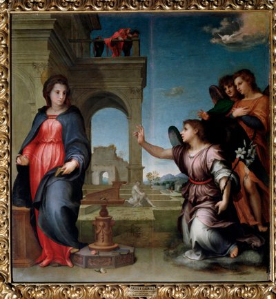 受胎告知」（絵画 作： Andrea del Sarto