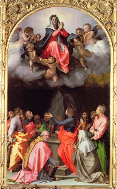マリアの被昇天（マリアヒメルファルト）（祭壇画） 作： Andrea del Sarto