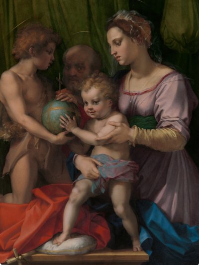 若い洗礼者聖ヨハネとの聖家族1528。 作： Andrea del Sarto