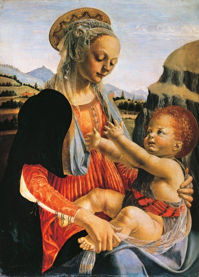 聖母子像、1470年頃、アンドレア・デル・ヴェロッキオ（1437-1488）作、木に油彩、75.5x54.8cm 作： Andrea del Verrocchio