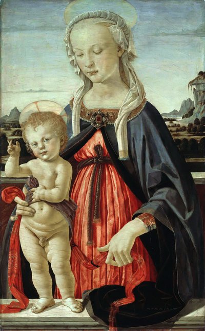 マドンナと子供、1470年頃。 作： Andrea del Verrocchio