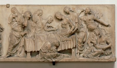 フランチェスカ・トルナブオーニの死を示すレリーフ 作： Andrea del Verrocchio