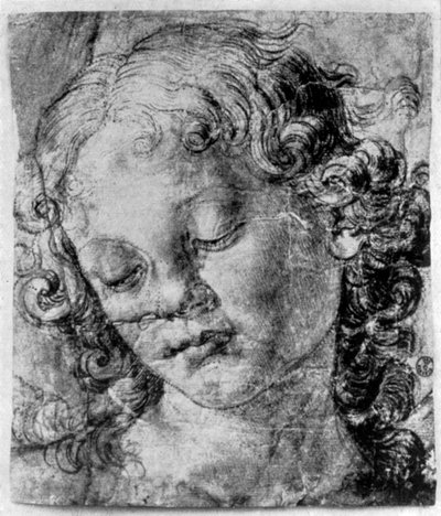 天使の頭、15世紀1930年。 作： Andrea del Verrocchio