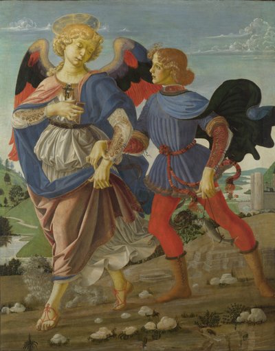 トビアスと天使、1470年から1475年頃。 作： Andrea del Verrocchio