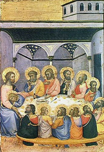 最後の晩餐、c.1420（パネル上のテンペラ） 作： Andrea di Bartolo