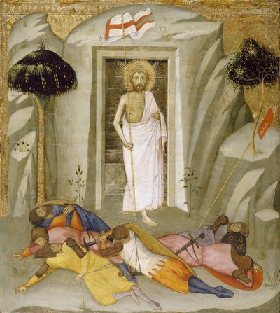 復活、c.1390-1410（パネル上のテンペラペイントと金箔） 作： Andrea di Bartolo