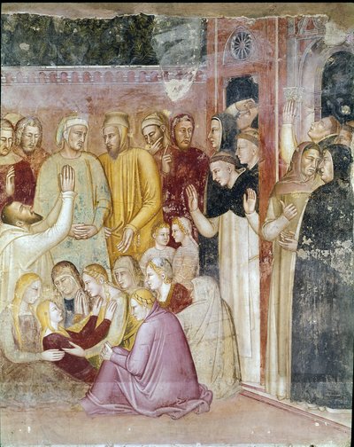 半身不随のアンナを癒す聖ペトロ殉教者 作： Andrea di Bonaiuto (fl.1343 77)