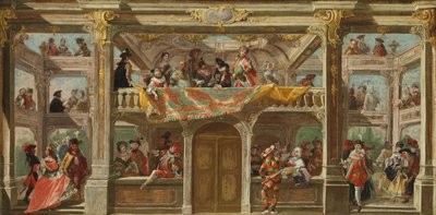 ボヘミアの仮面舞踏会、カリフォルニア州。 1748年。 作： Andreas Altomonte