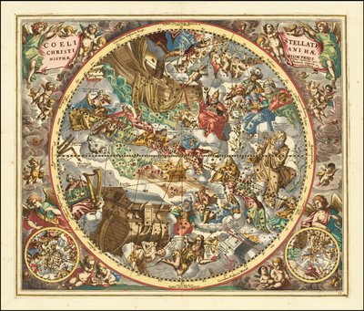 1660年、キリスト教の象徴による星座の天球図 作： アンドリュー・セラリウス
