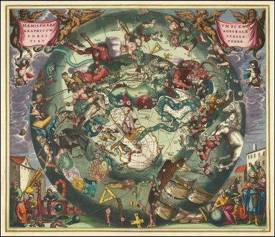 アンドレアス・チェラリウスによる1660年の南天の天球図 作： アンドリュー・セラリウス