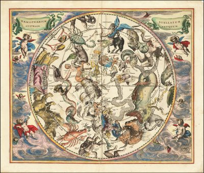 1660年の南半球の星座天球図 作： アンドリュー・セラリウス