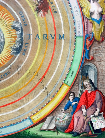 天文学者、惑星の地図の詳細、1660～1661 年 作： Andreas Cellarius