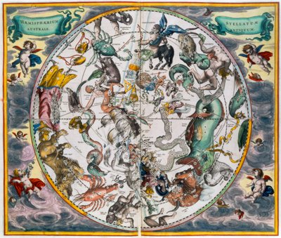 南半球天体図、1660～1661年 作： Andreas Cellarius