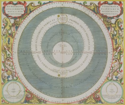 Plelemaic System、「The Celestial Atlas、またはThe Harmony of the Universe」（Atlas coelestis seu harmonia macrocosmica）のパブ。 Joannes Janssonius、アムステルダム、1660-61（手彩色彫刻） 作： Andreas Cellarius