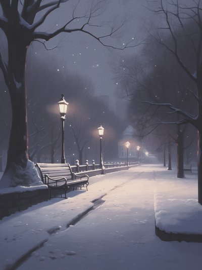 雪の降る冬の夜 作： Andreas Magnusson