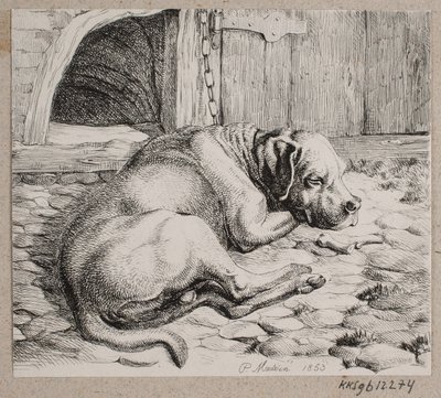 眠っている鎖犬 作： Andreas Peter Madsen