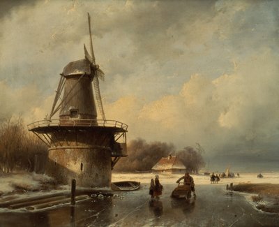 冬の風景 作： Andreas Schelfhout