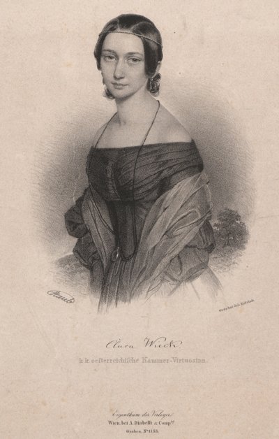 クララ・ヴィーク＝シューマンの肖像 1819-1896, 1838. 作： Andreas Staub