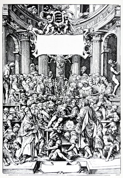 De Humani Corporis Fabricaの縮図からのプレート 作： Andreas Vesalius