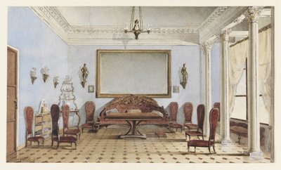 サロンのインテリア、1858年 作： Andrei Alexeevich Redkovsky
