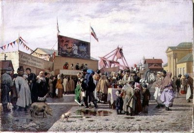 聖週間のトゥーラでのフェア 作： Andrei Andreevich Popov