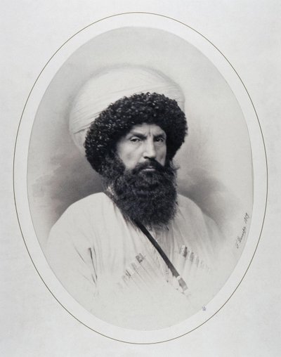 イマームシャミルの肖像1797-1871、1859 作： Andrei Deniere