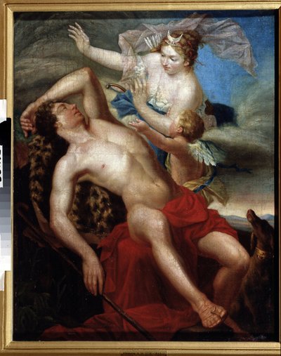 """Selene et Endymion"" Peinture d