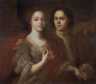 妻との自画像 c. 1729年 作： Andrei Matveyevich Matveyev