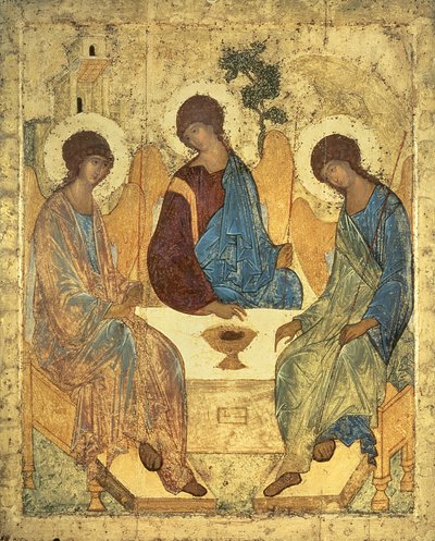 聖三位一体、1420年代（パネル上のテンペラ）（コピーについては40956を参照） 作： Andrei Rublev