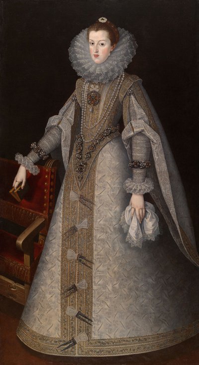 オーストリアのマーガレット、スペインの女王、1610年頃（キャンバスに油彩） 作： Andres Lopez Polanco
