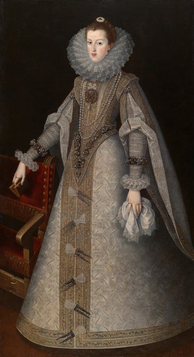 スペインのマーガレット女王、c。 1610年。 作： Andres Lopez Polanco