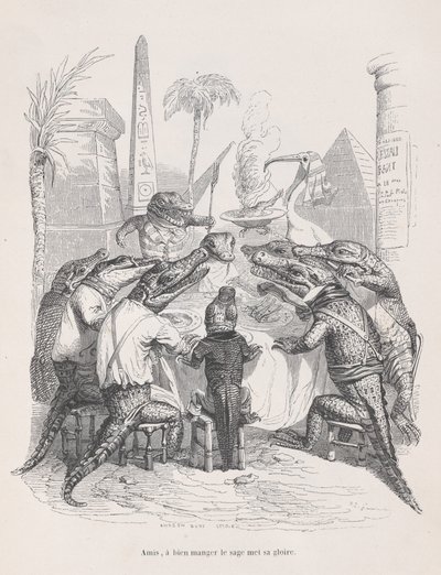 友よ、賢者はプライベートのシーンからよく食べることに彼の栄光を置きます...、ca。 1837-47。 作： Andrew Best Leloir