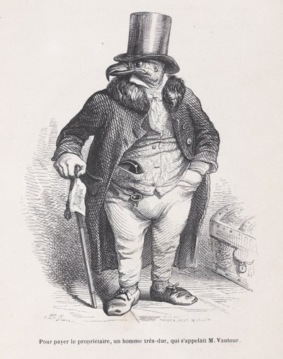 家主に支払うために、非常に厳しい男で、その名前はM. Vautour で、Scenes from t ...、ca。 1837-47。 作： Andrew Best Leloir
