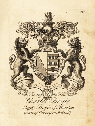 右名誉チャールズ・ボイル、マーストンのボイル卿、アイルランドのオラリーの4番目の伯爵の紋章 作： Andrew Johnston