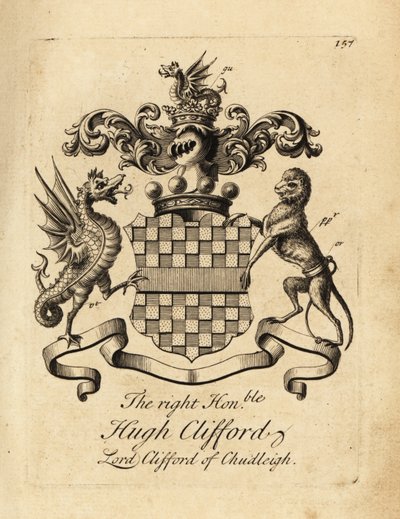チャドリーのクリフォード卿、第2男爵クリフォード（1663-1730）の右名誉クリフォードの紋章 作： Andrew Johnston